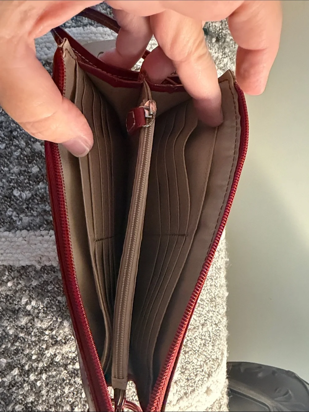 Giani Bernini Red Leather Wristlet Clutch
